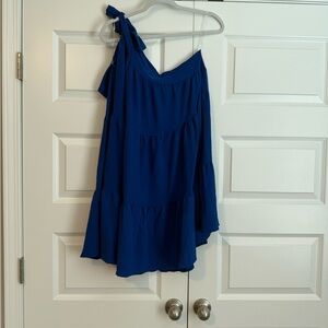Blue One-Shoulder Dress